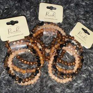 4-Piece Black/Bronze Bracelet Set